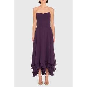 Amanda Uprichard Purple Strapless Maxi Dress